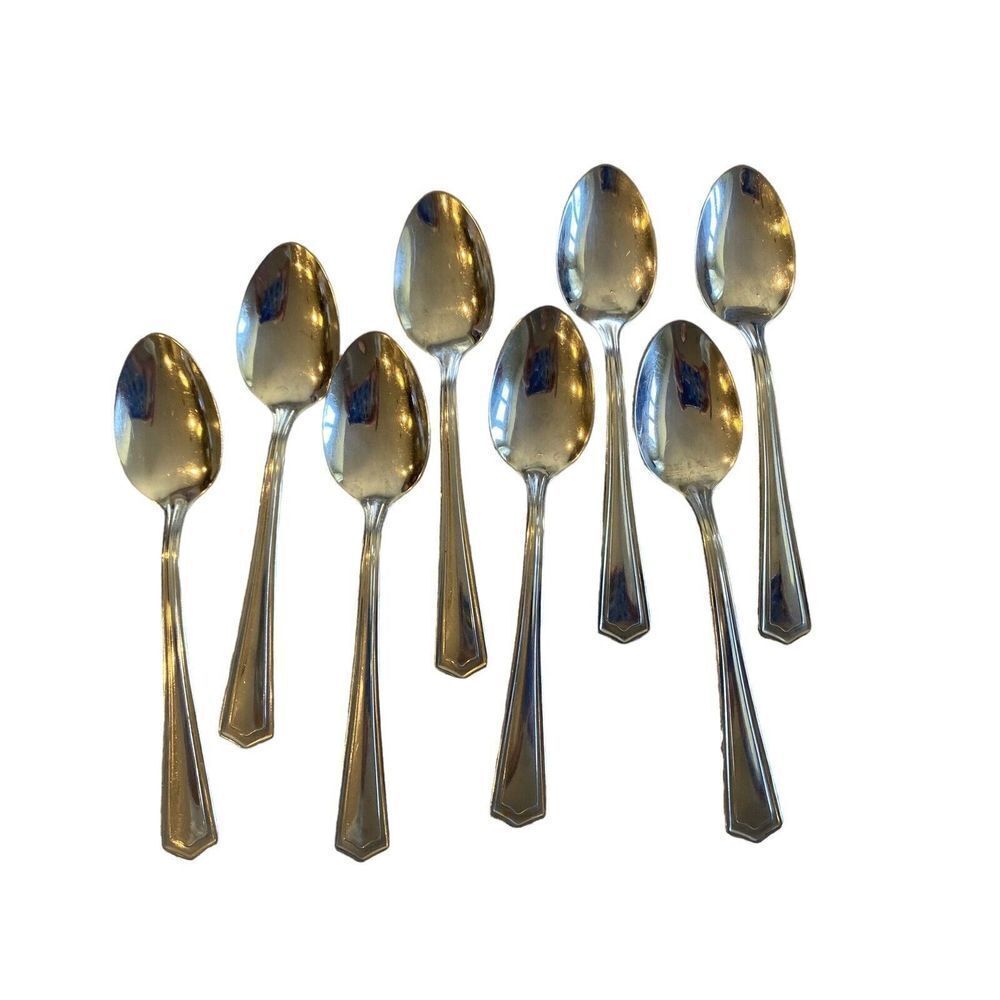 Set of 8 SILCO Stainless 6” Spoon by International Silver INS57 USA